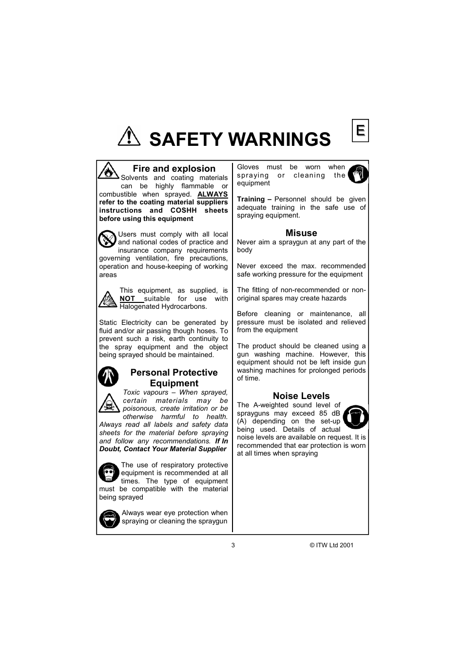 Safety warnings | DeVilbiss JGA-614FWH-186B User Manual | Page 3 / 8