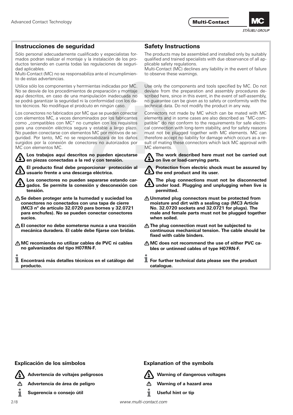 Multi-Contact MA207 User Manual | Page 2 / 8
