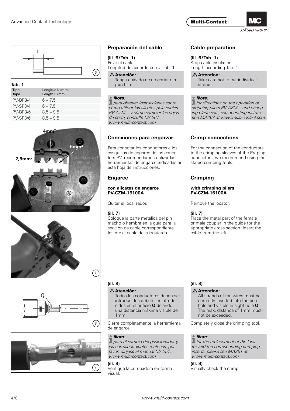 Multi-Contact MA223 User Manual | Page 4 / 8