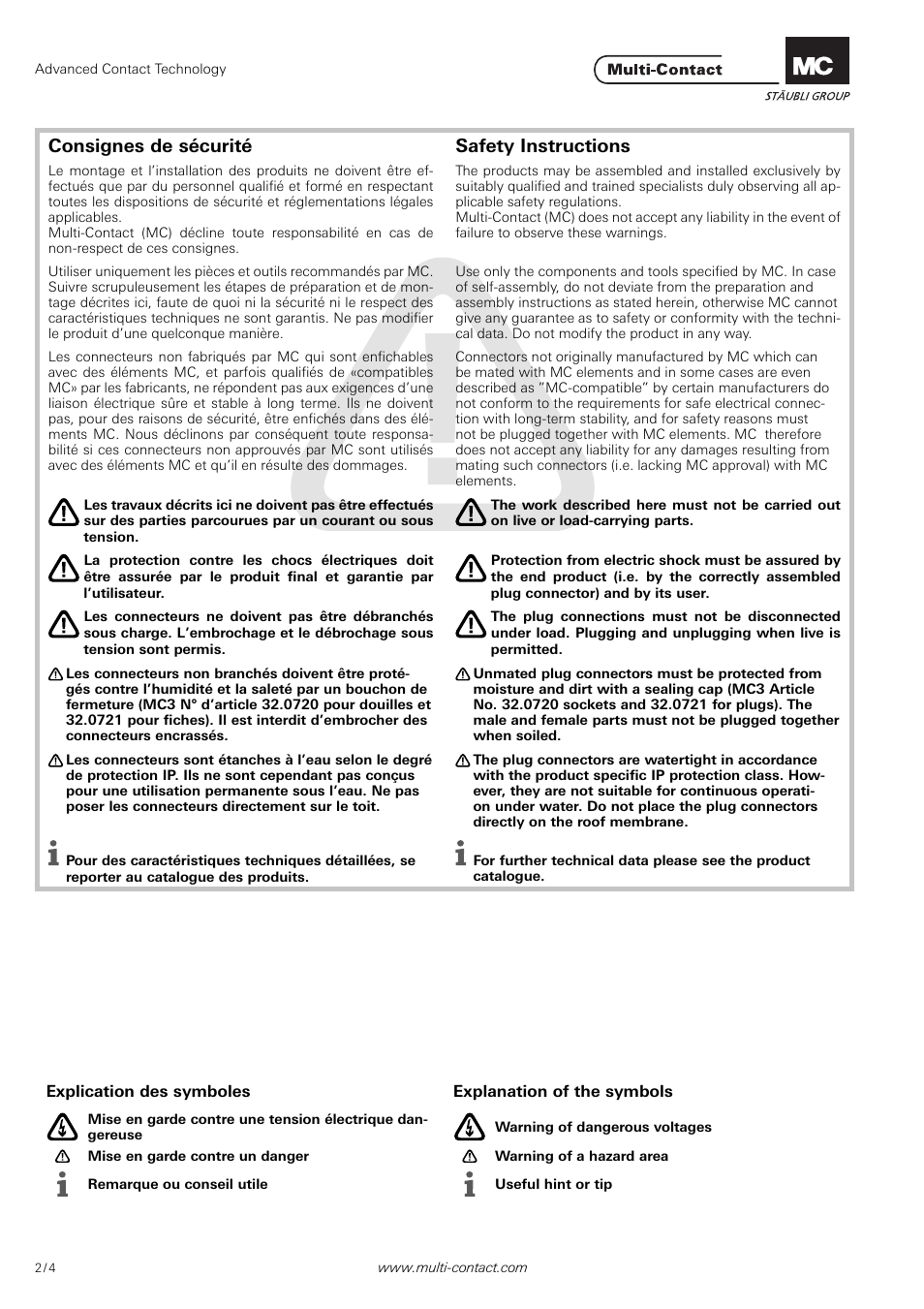 Multi-Contact MA249 User Manual | Page 2 / 4