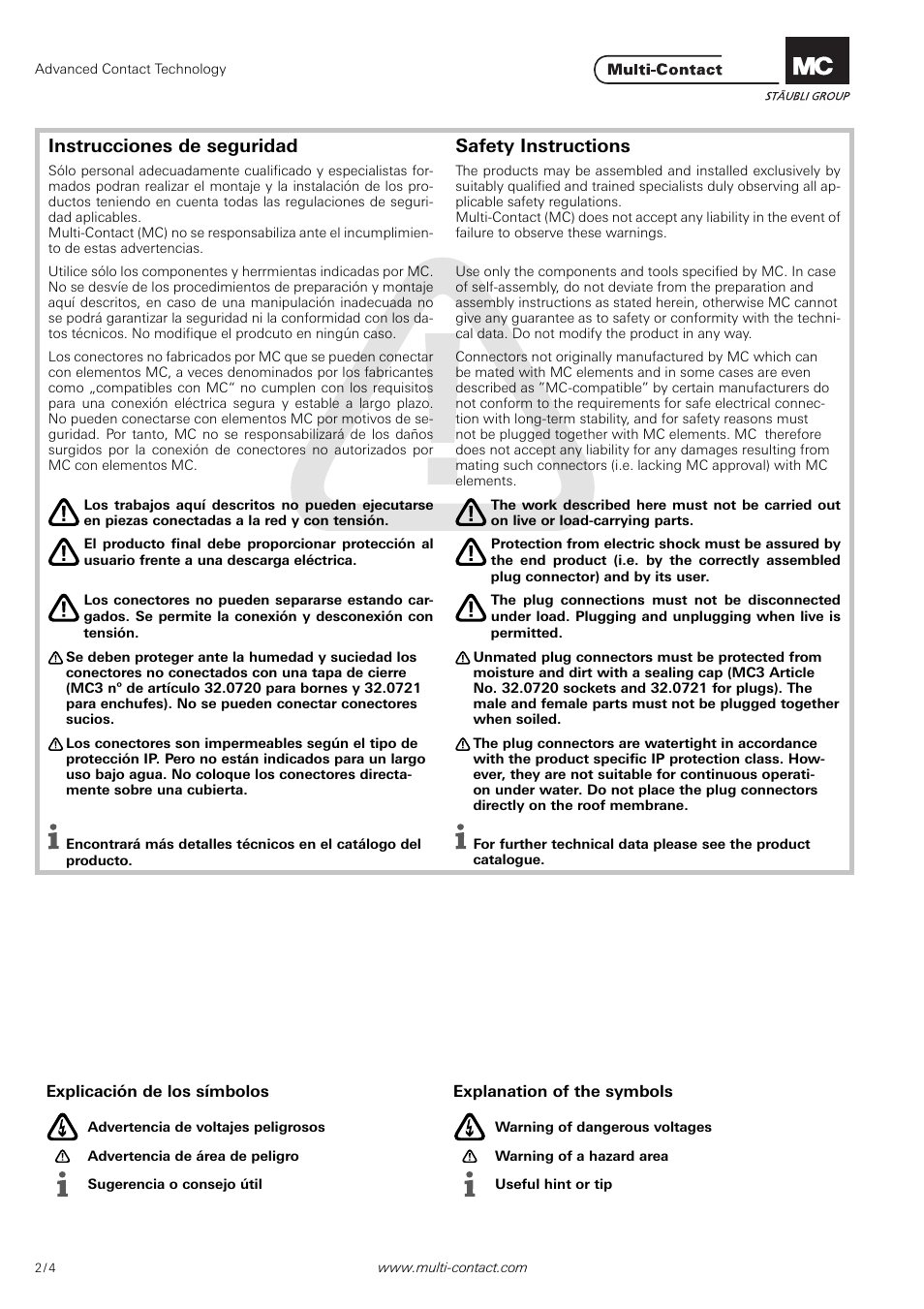 Multi-Contact MA249 User Manual | Page 2 / 4