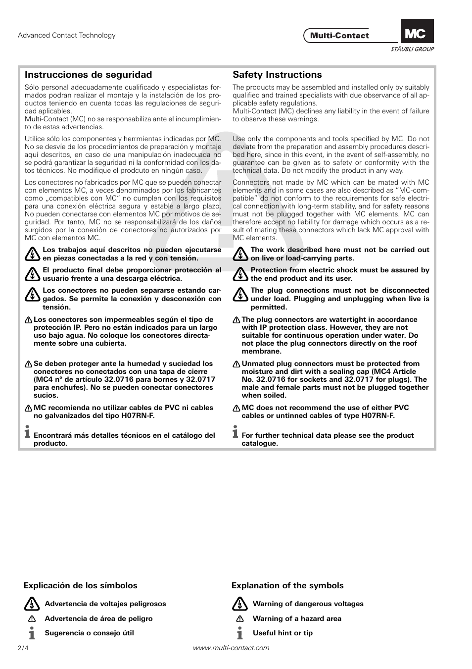 Multi-Contact MA250 User Manual | Page 2 / 4
