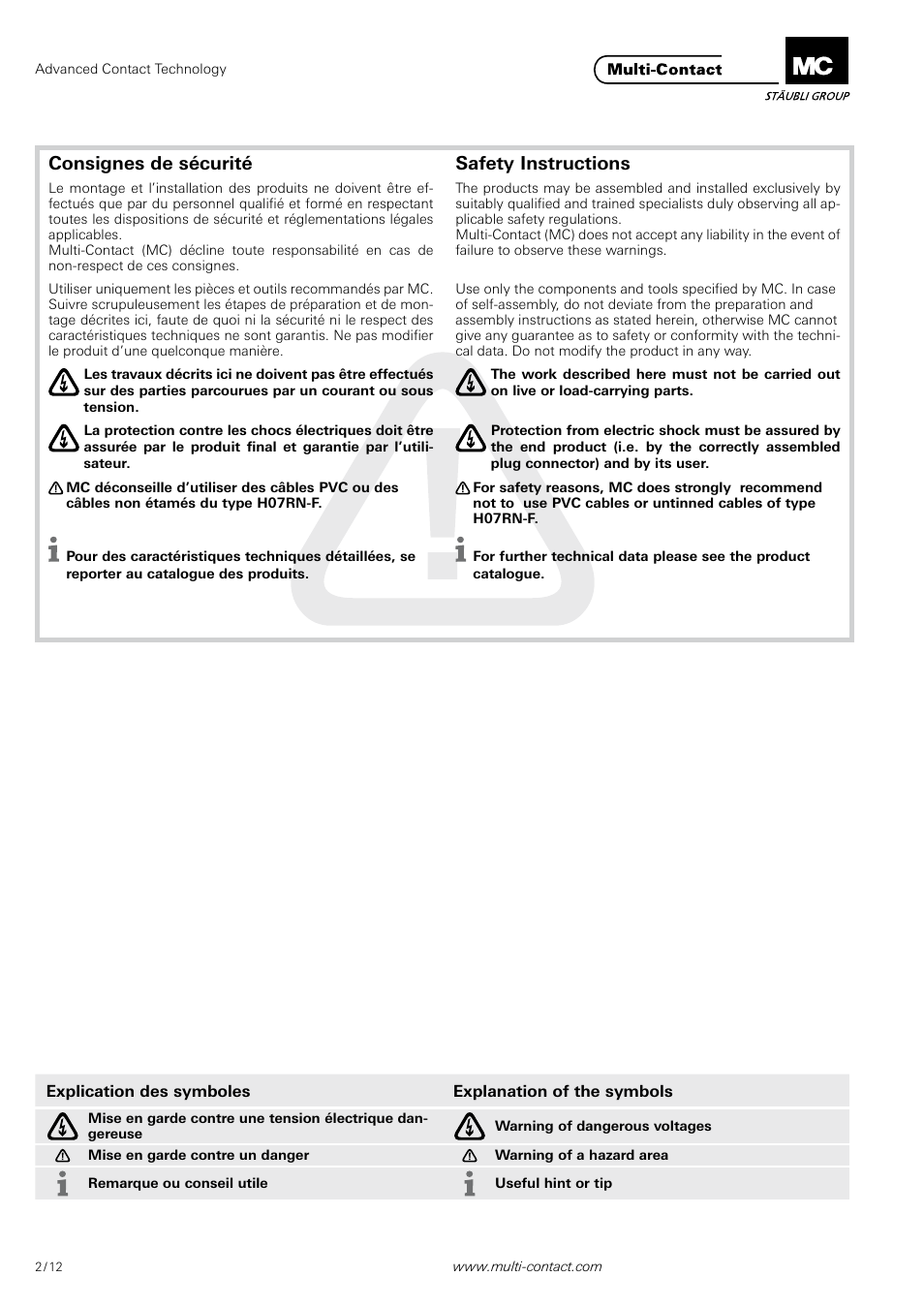 Multi-Contact MA251 User Manual | Page 2 / 12