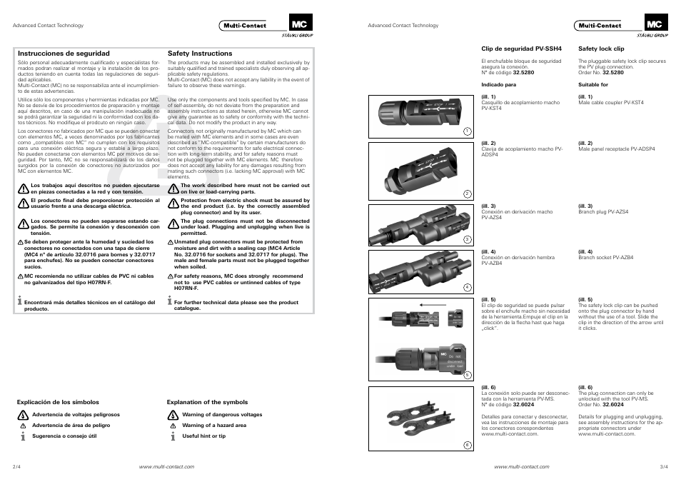 Instrucciones de seguridad safety instructions | Multi-Contact MA252 User Manual | Page 2 / 3