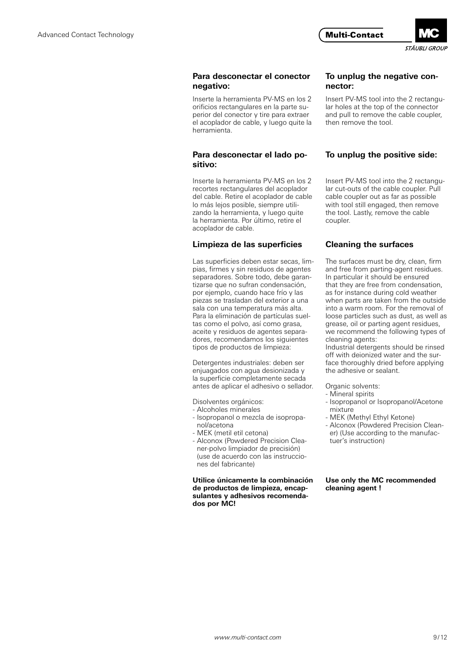 Multi-Contact MA255 User Manual | Page 9 / 12