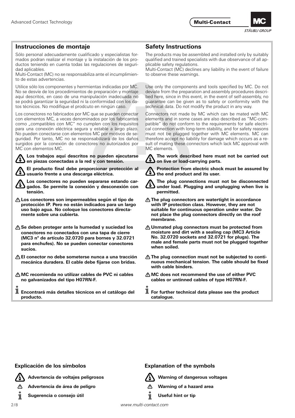 Multi-Contact MA259 User Manual | Page 2 / 8
