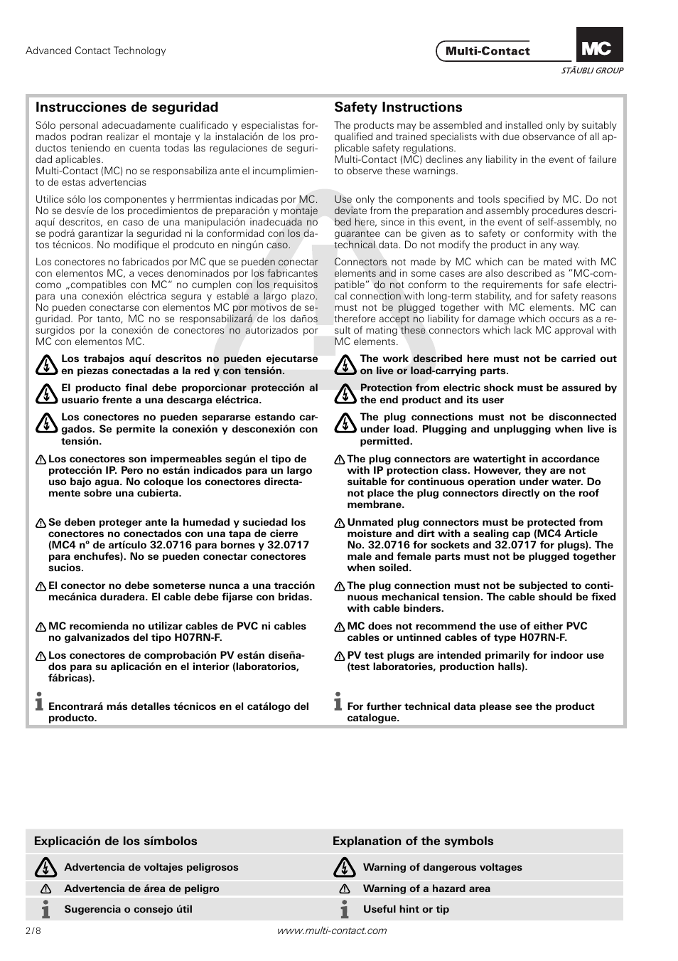 Multi-Contact MA260 User Manual | Page 2 / 8
