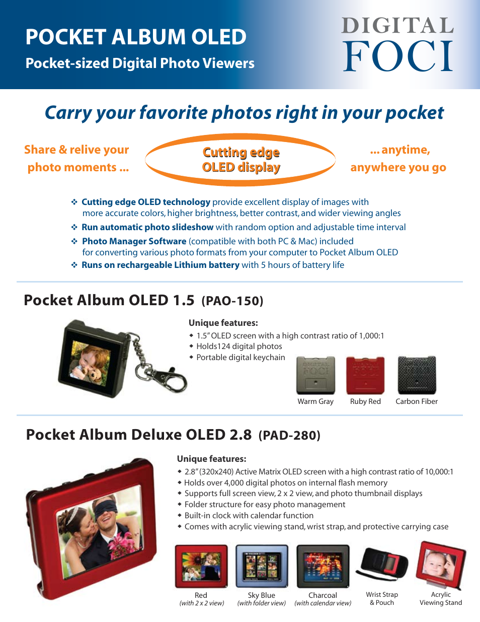 Digital Foci Pocket Album Deluxe OLED 2.8 PAD-280 User Manual | 2 pages