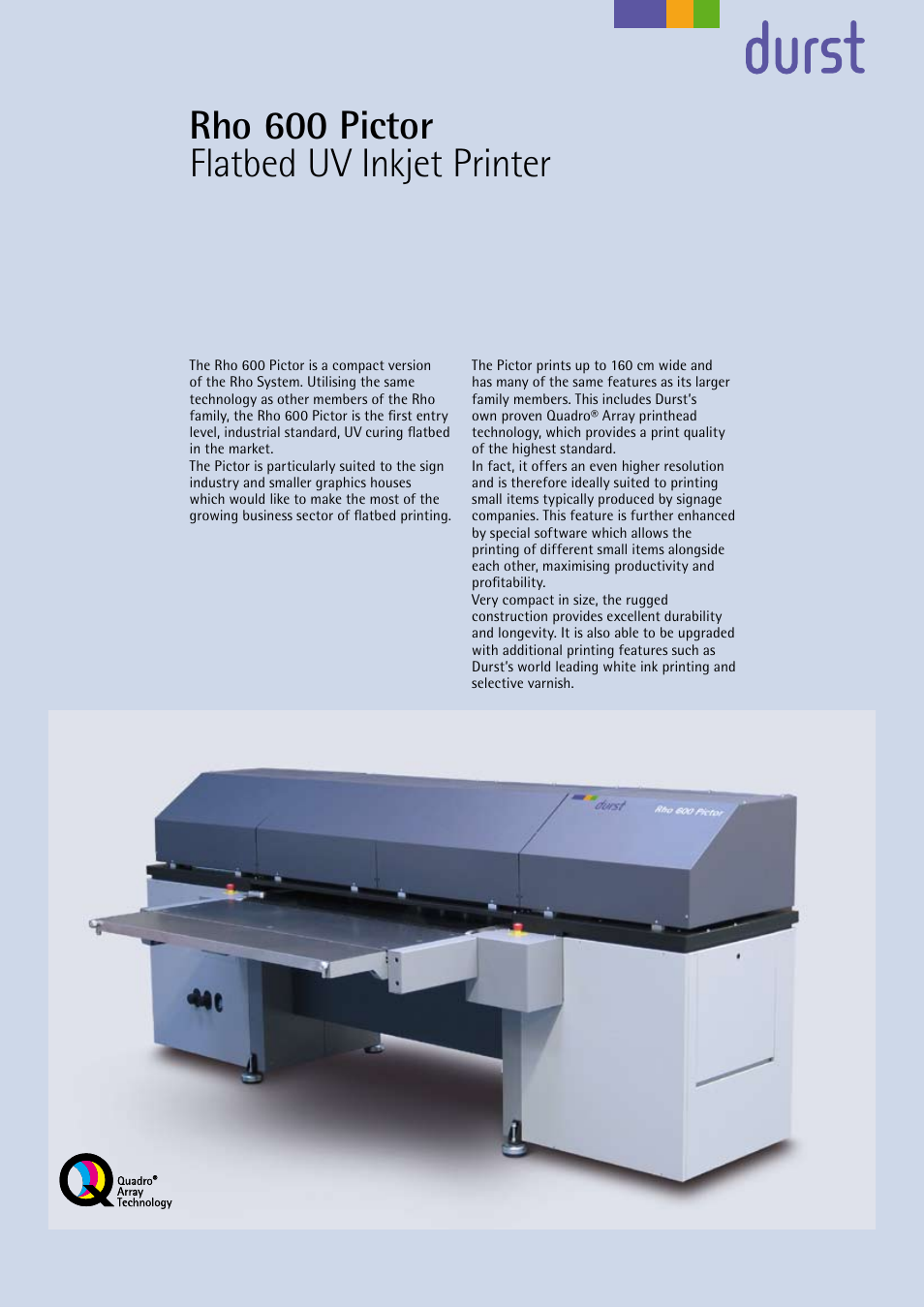 Durst Rho 600 Pictor User Manual | 2 pages