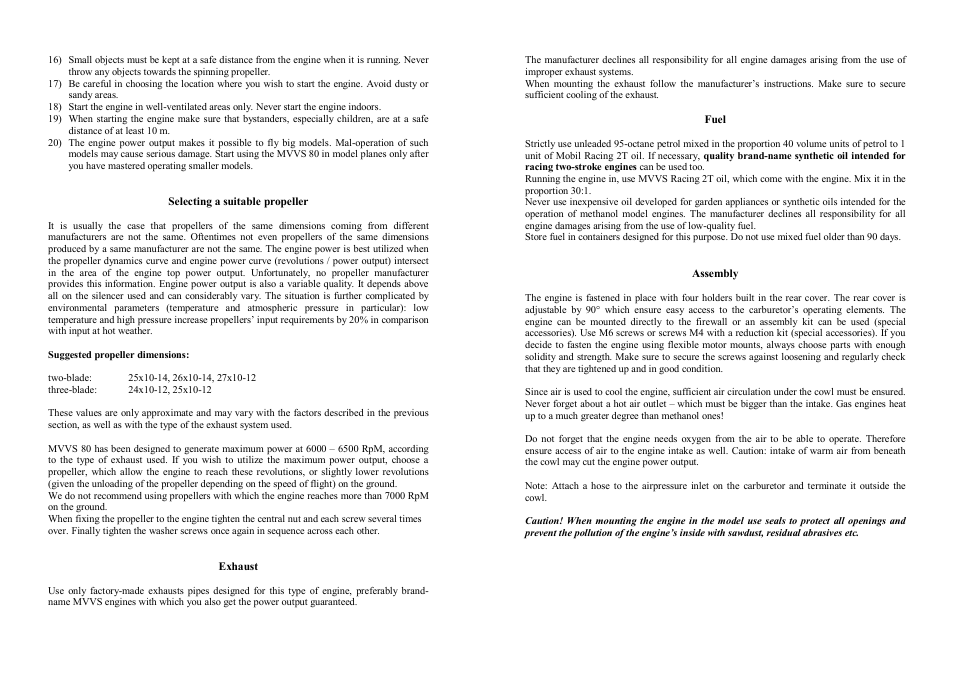 MVVS 80 IRS User Manual | Page 2 / 7