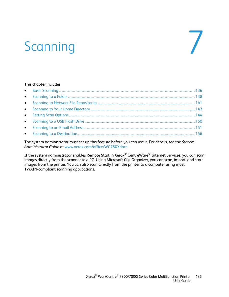 Scanning | Xerox WorkCentre 7835ii User Manual | Page 135 / 336