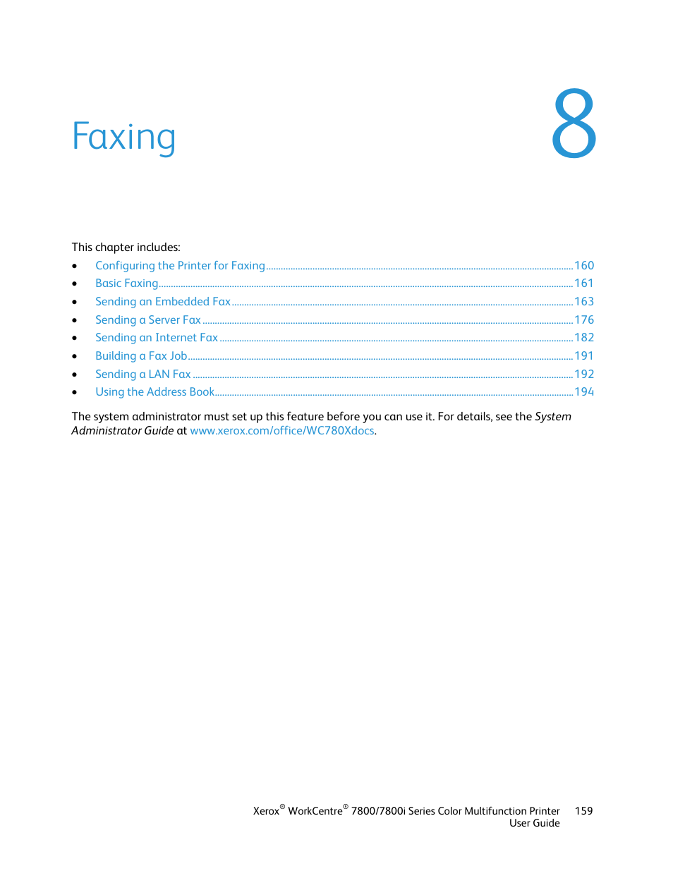 Faxing | Xerox WorkCentre 7835ii User Manual | Page 159 / 336