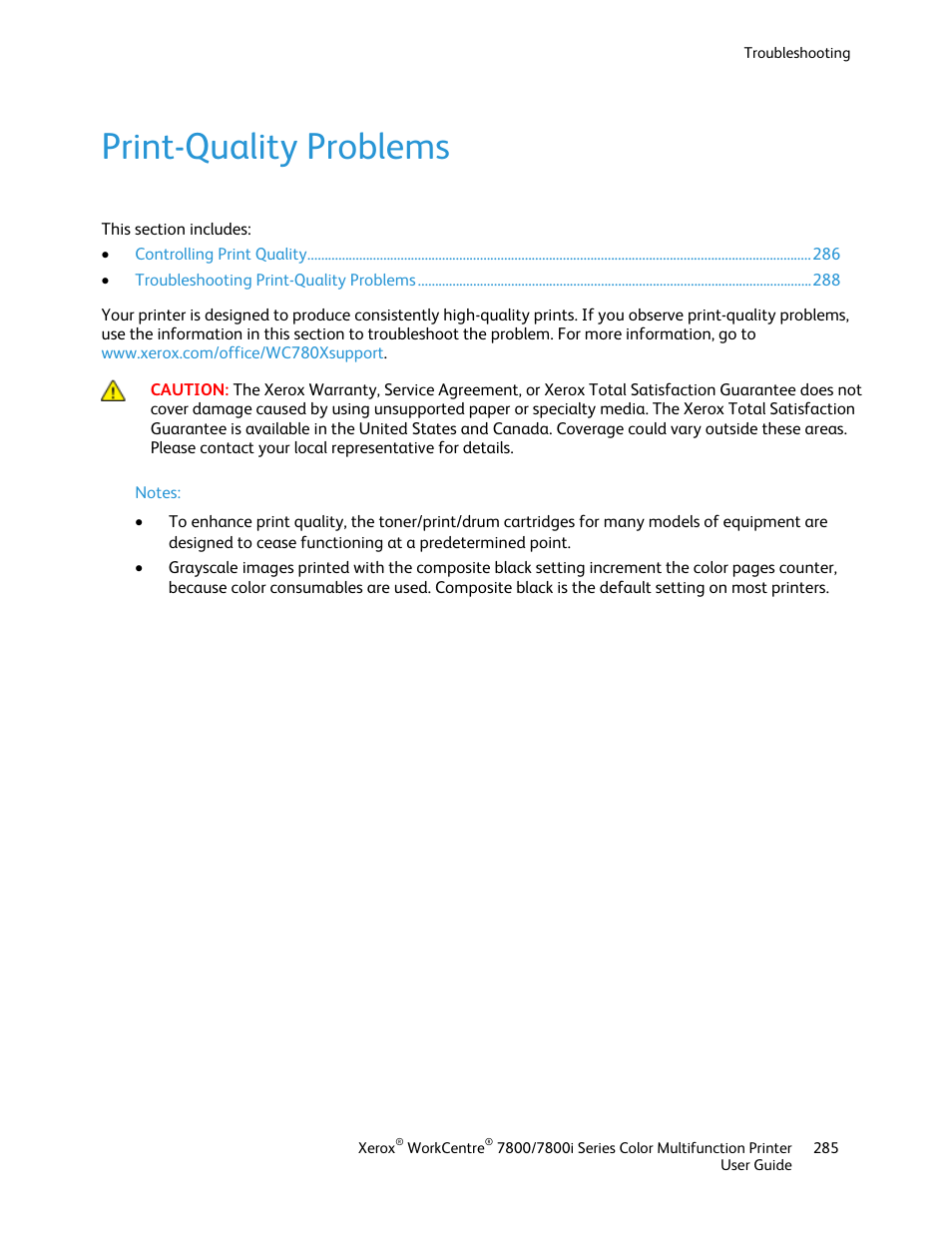 Print-quality problems | Xerox WorkCentre 7835ii User Manual | Page 285 / 336