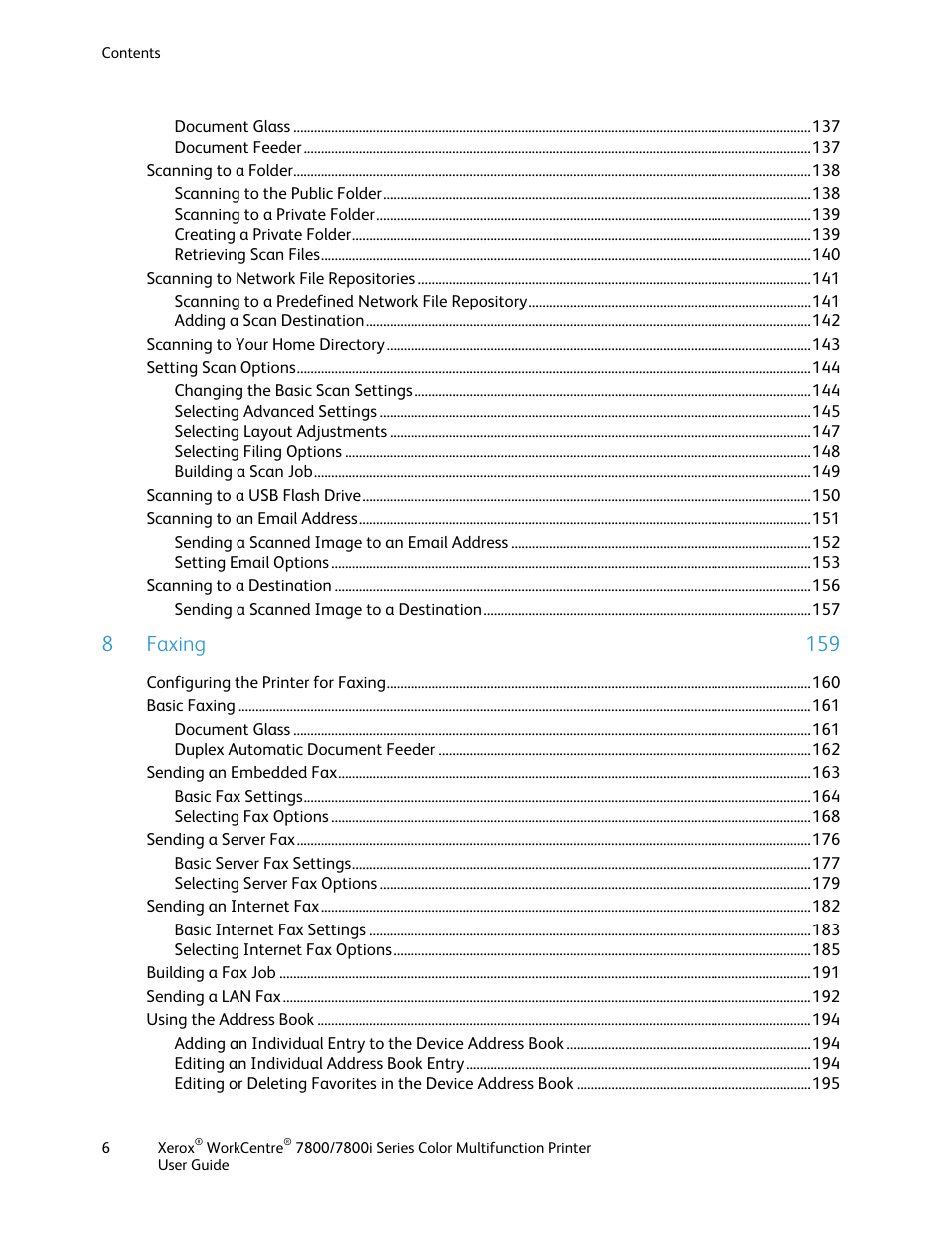 8 faxing 159 | Xerox WorkCentre 7835ii User Manual | Page 6 / 336