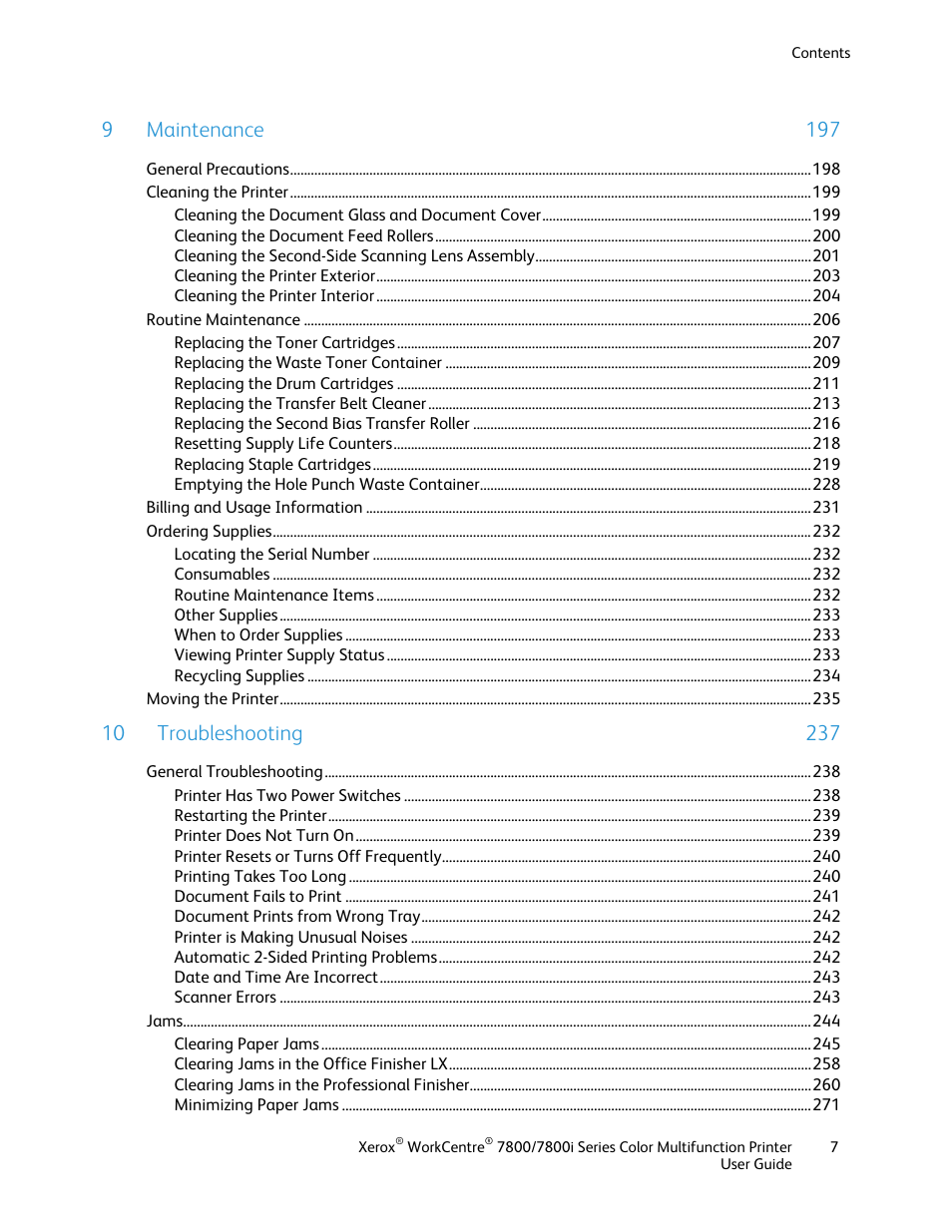 9 maintenance 197 | Xerox WorkCentre 7835ii User Manual | Page 7 / 336