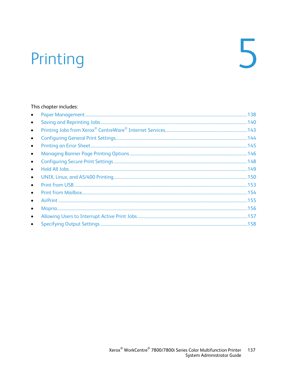 Printing, E 137 | Xerox WorkCentre 7835ii User Manual | Page 137 / 284