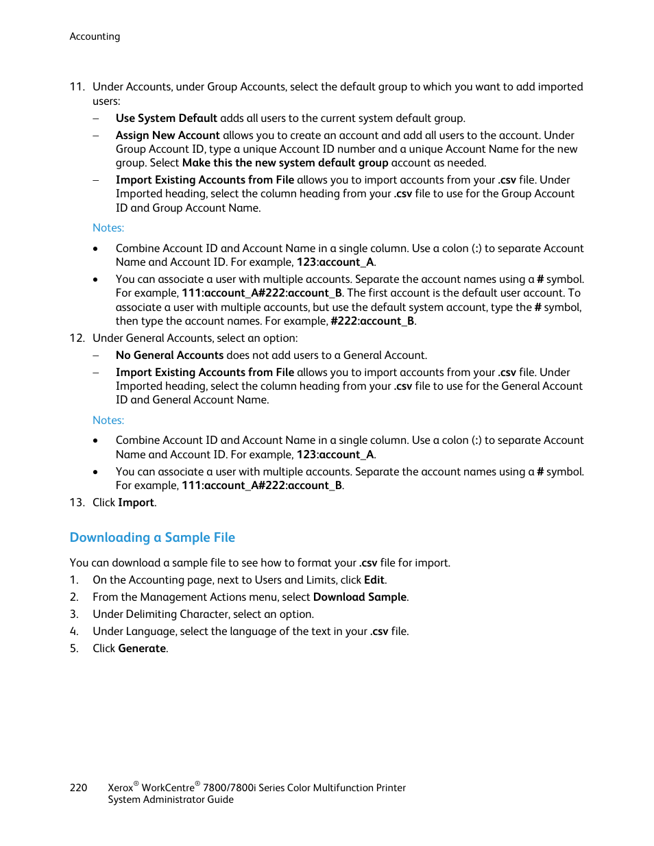 Downloading a sample file | Xerox WorkCentre 7835ii User Manual | Page 220 / 284