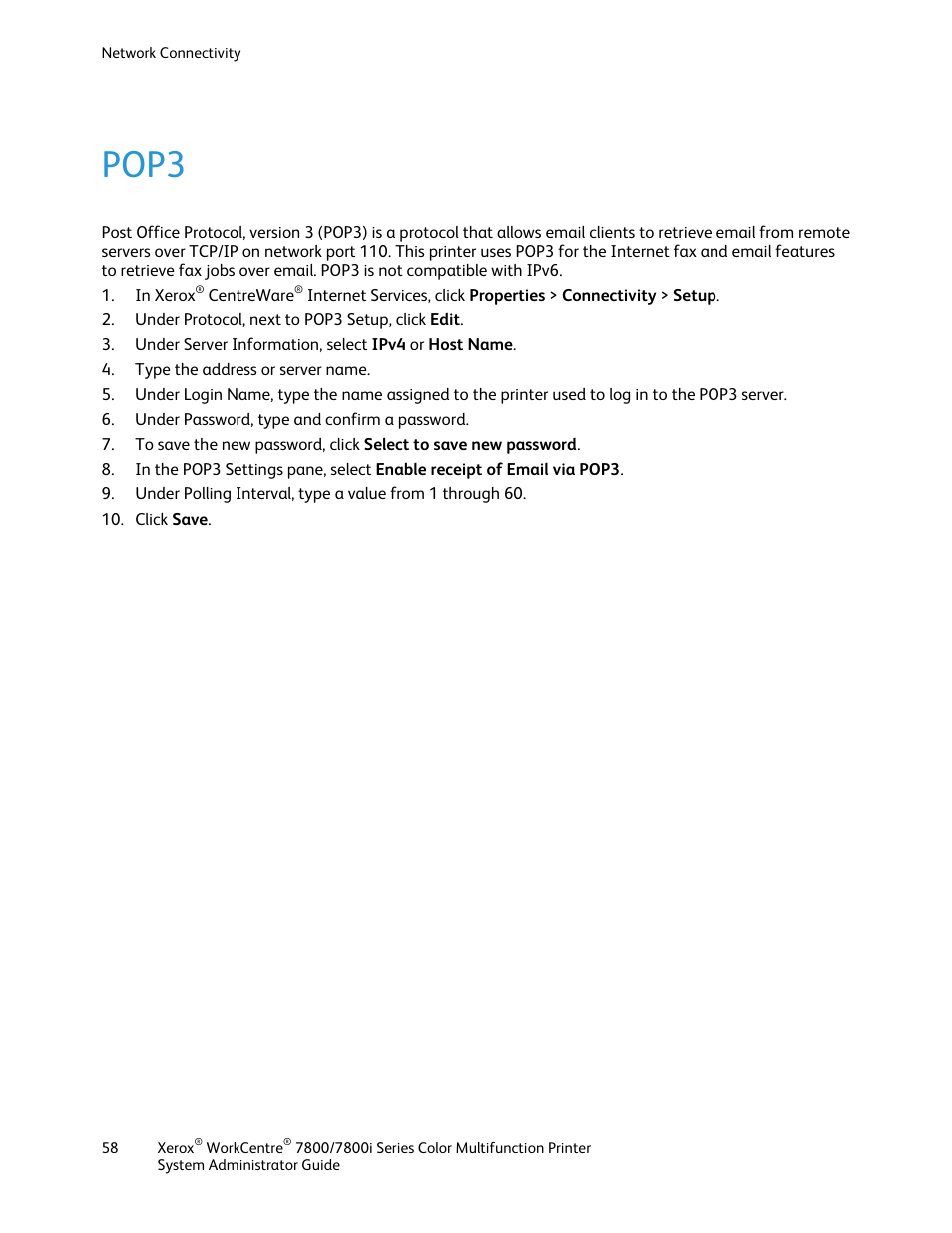 Pop3 | Xerox WorkCentre 7835ii User Manual | Page 58 / 284