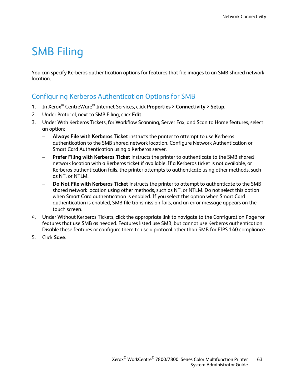 Smb filing | Xerox WorkCentre 7835ii User Manual | Page 63 / 284