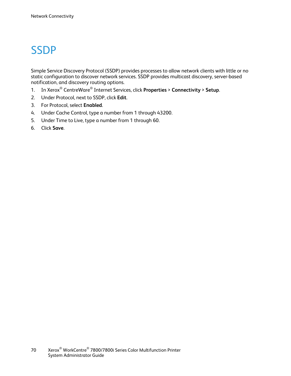 Ssdp | Xerox WorkCentre 7835ii User Manual | Page 70 / 284