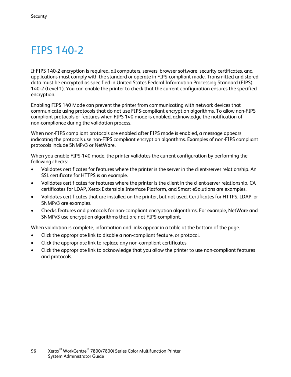 Fips 140-2 | Xerox WorkCentre 7835ii User Manual | Page 96 / 284