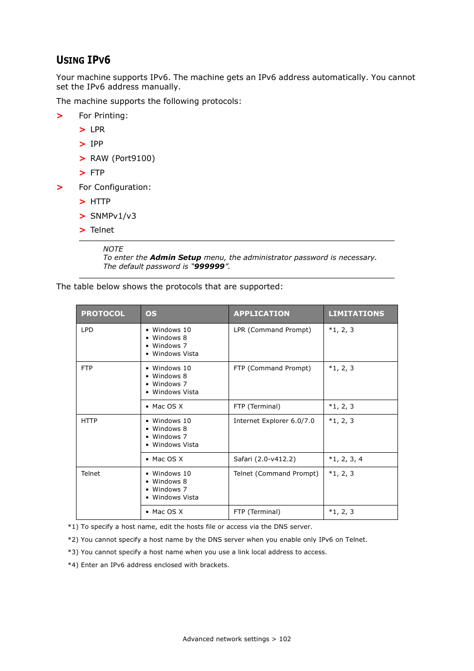 Using ipv6 | Oki MC363dn User Manual | Page 102 / 112