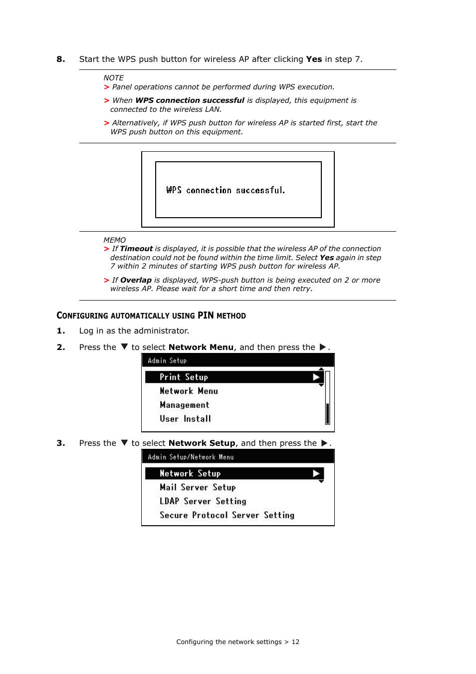 Configuring automatically using pin method | Oki MC363dn User Manual | Page 12 / 112