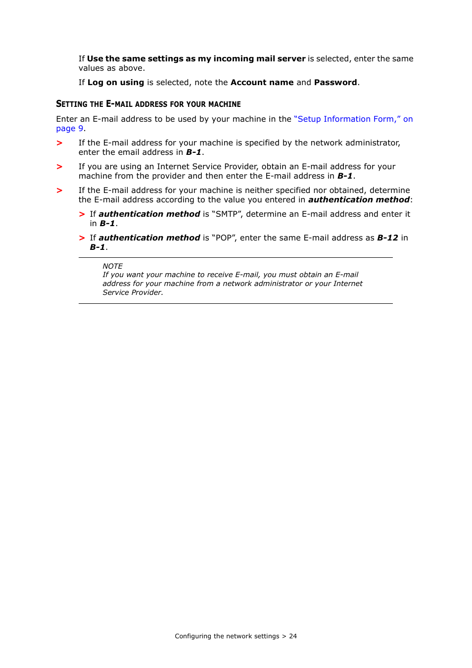 Setting the e-mail address for your machine | Oki MC363dn User Manual | Page 24 / 112