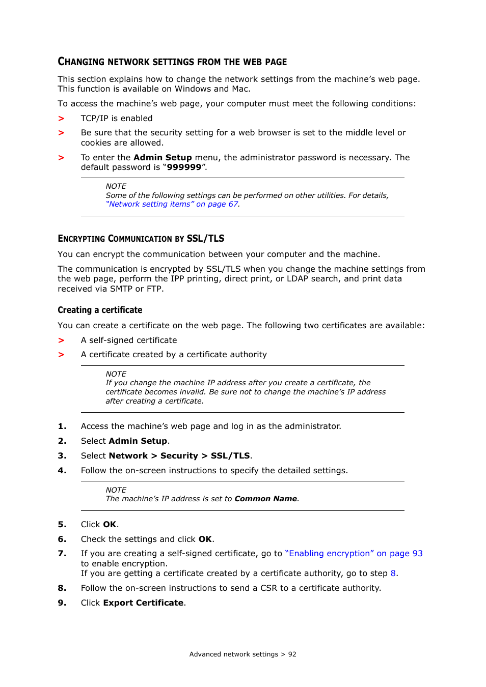 Encrypting communication by ssl/tls | Oki MC363dn User Manual | Page 92 / 112