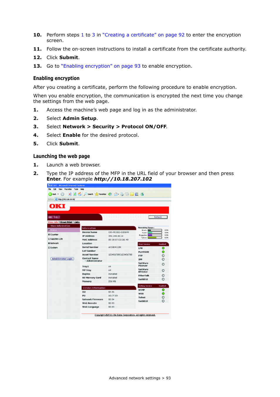 Oki MC363dn User Manual | Page 93 / 112