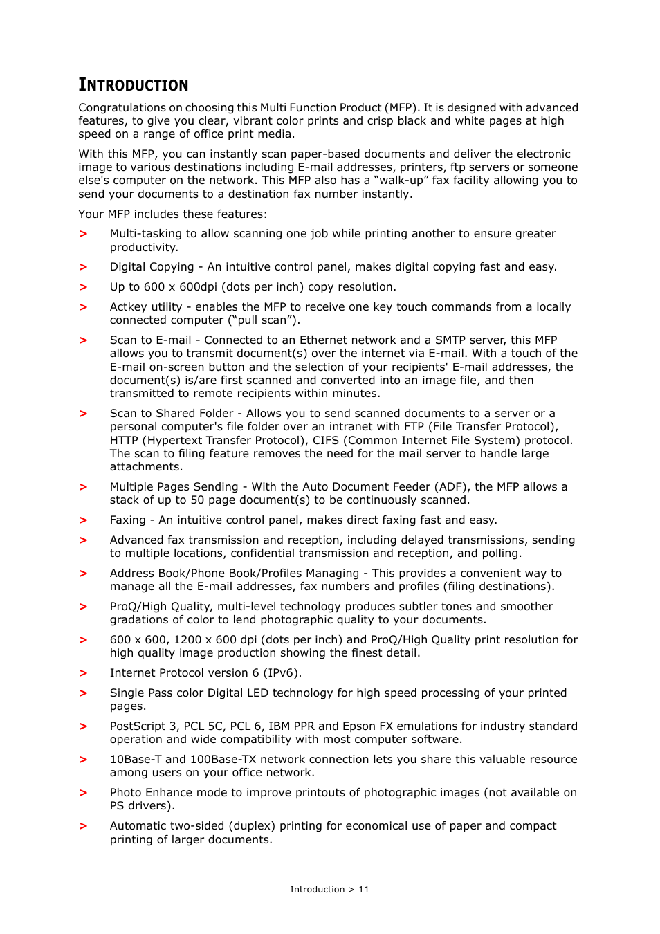 Introduction, Ntroduction | Oki MC363dn User Manual | Page 11 / 146