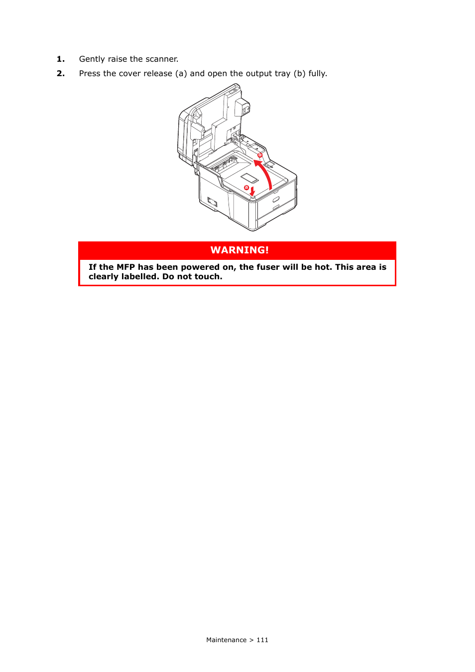 Warning | Oki MC363dn User Manual | Page 111 / 146