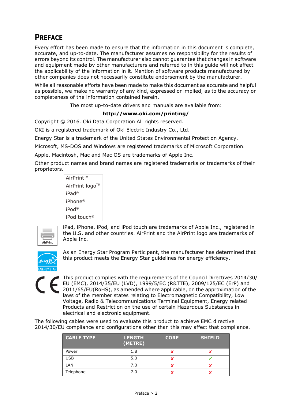 Preface, Reface | Oki MC363dn User Manual | Page 2 / 146