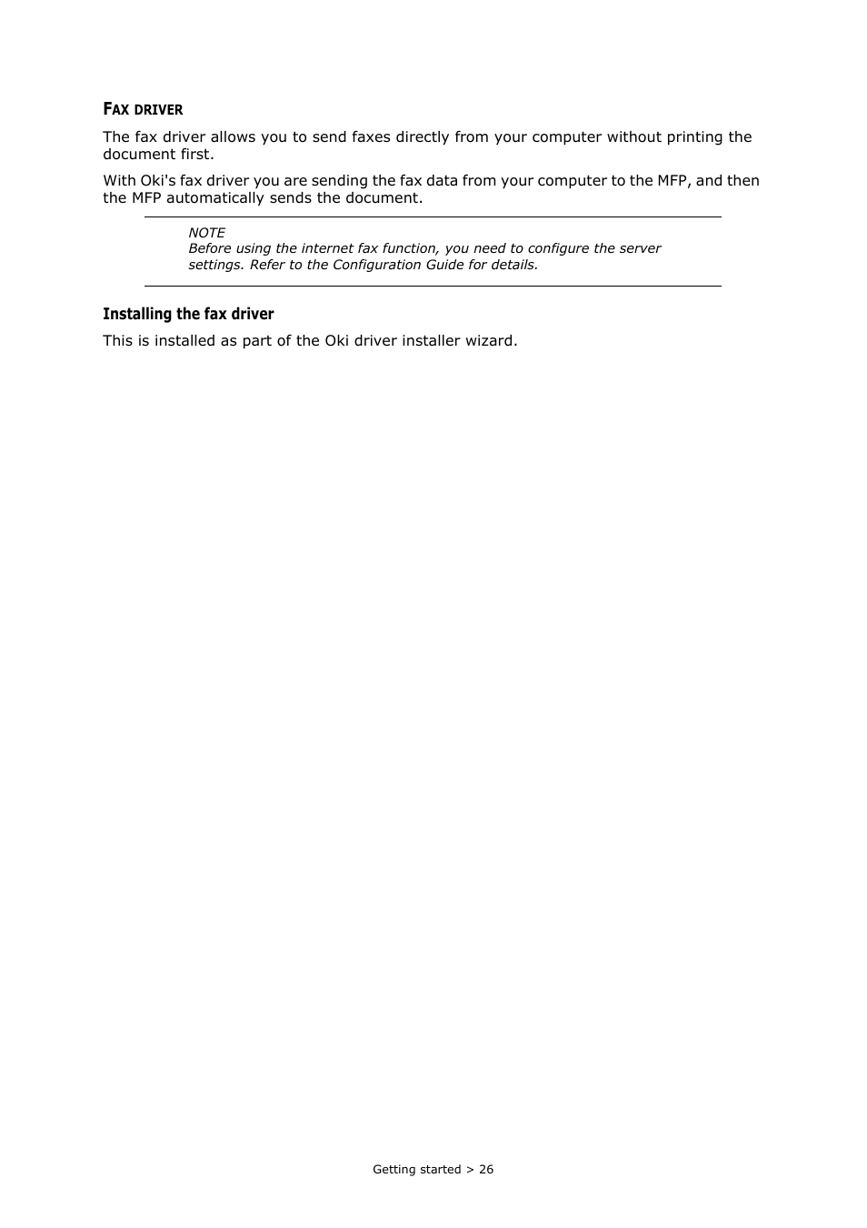 Fax driver | Oki MC363dn User Manual | Page 26 / 146