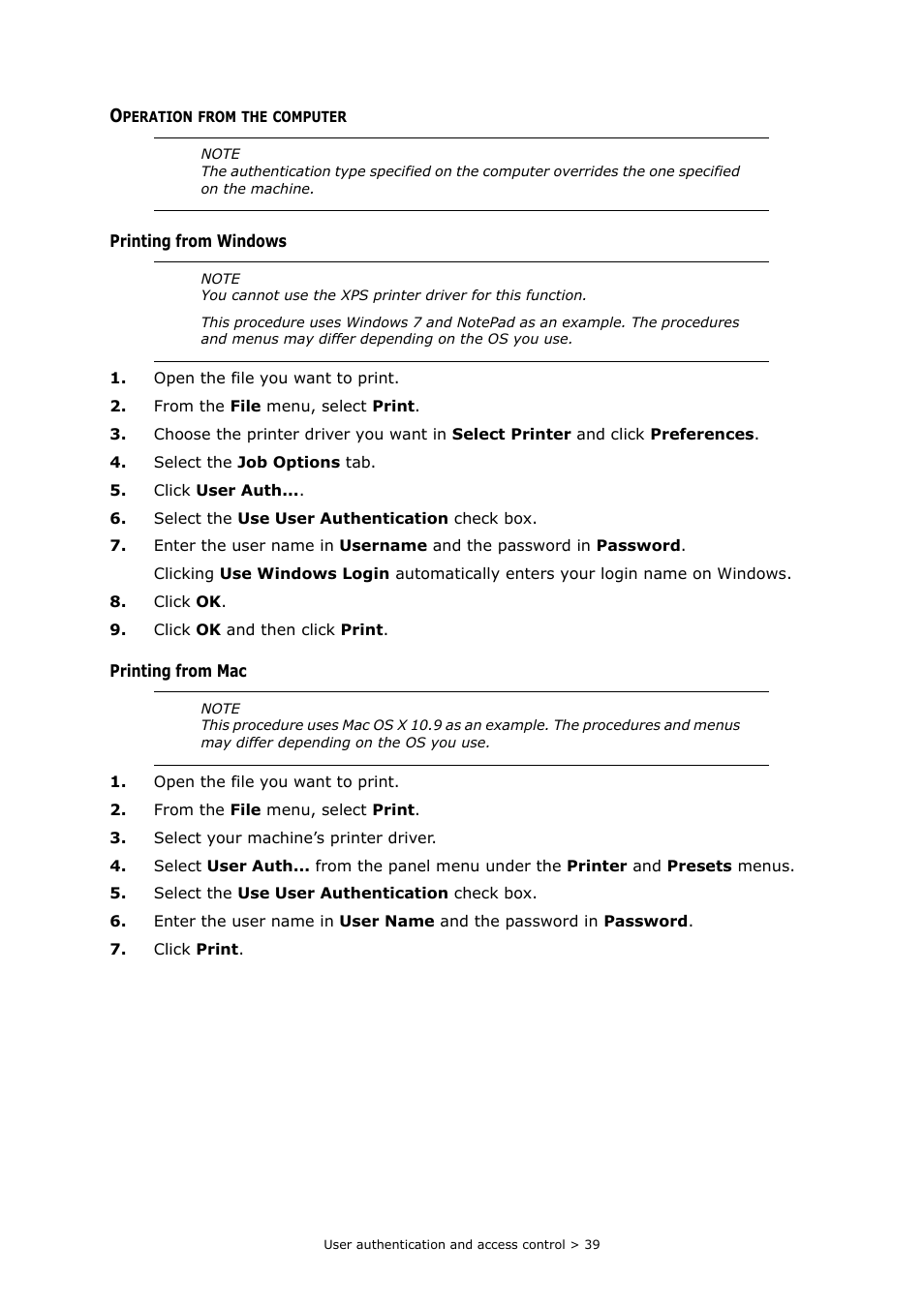 Operation from the computer | Oki MC363dn User Manual | Page 39 / 146