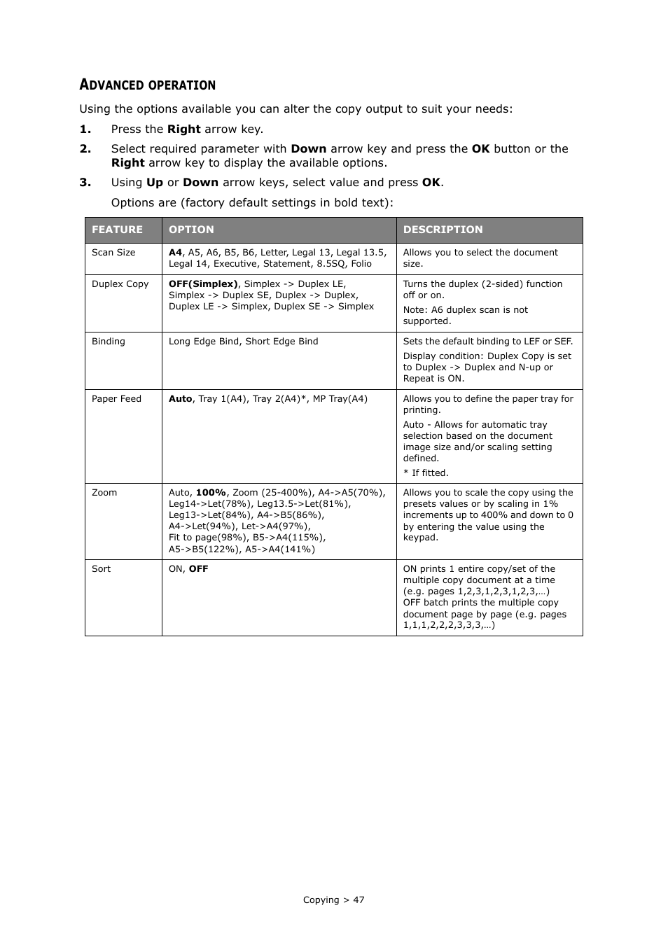 Advanced operation | Oki MC363dn User Manual | Page 47 / 146