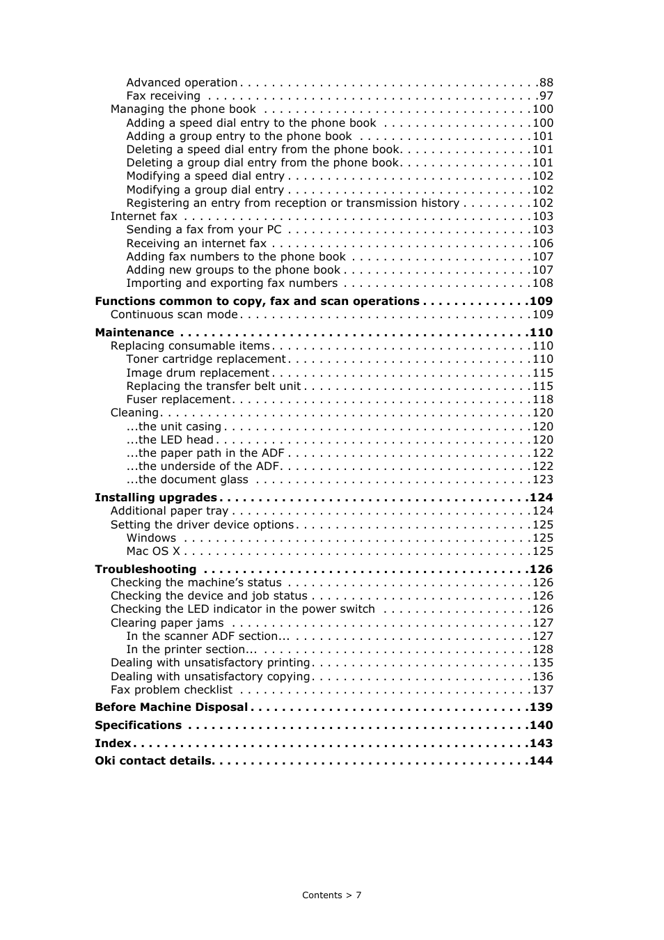 Oki MC363dn User Manual | Page 7 / 146