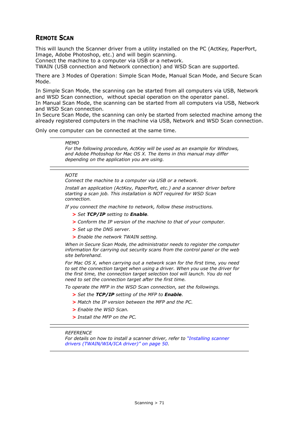 Remote scan | Oki MC363dn User Manual | Page 71 / 146