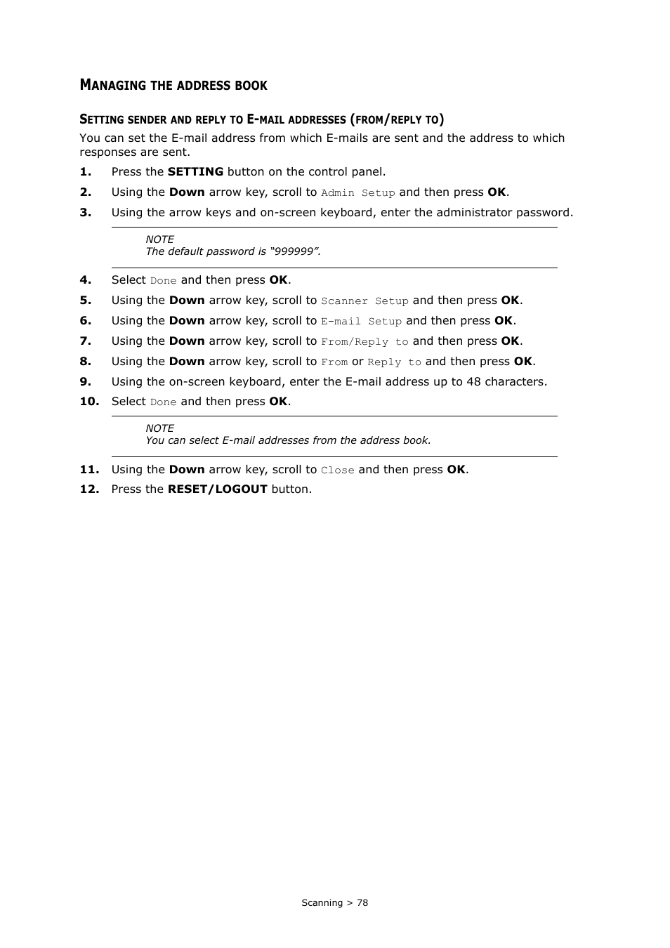 Managing the address book, Managing the address | Oki MC363dn User Manual | Page 78 / 146