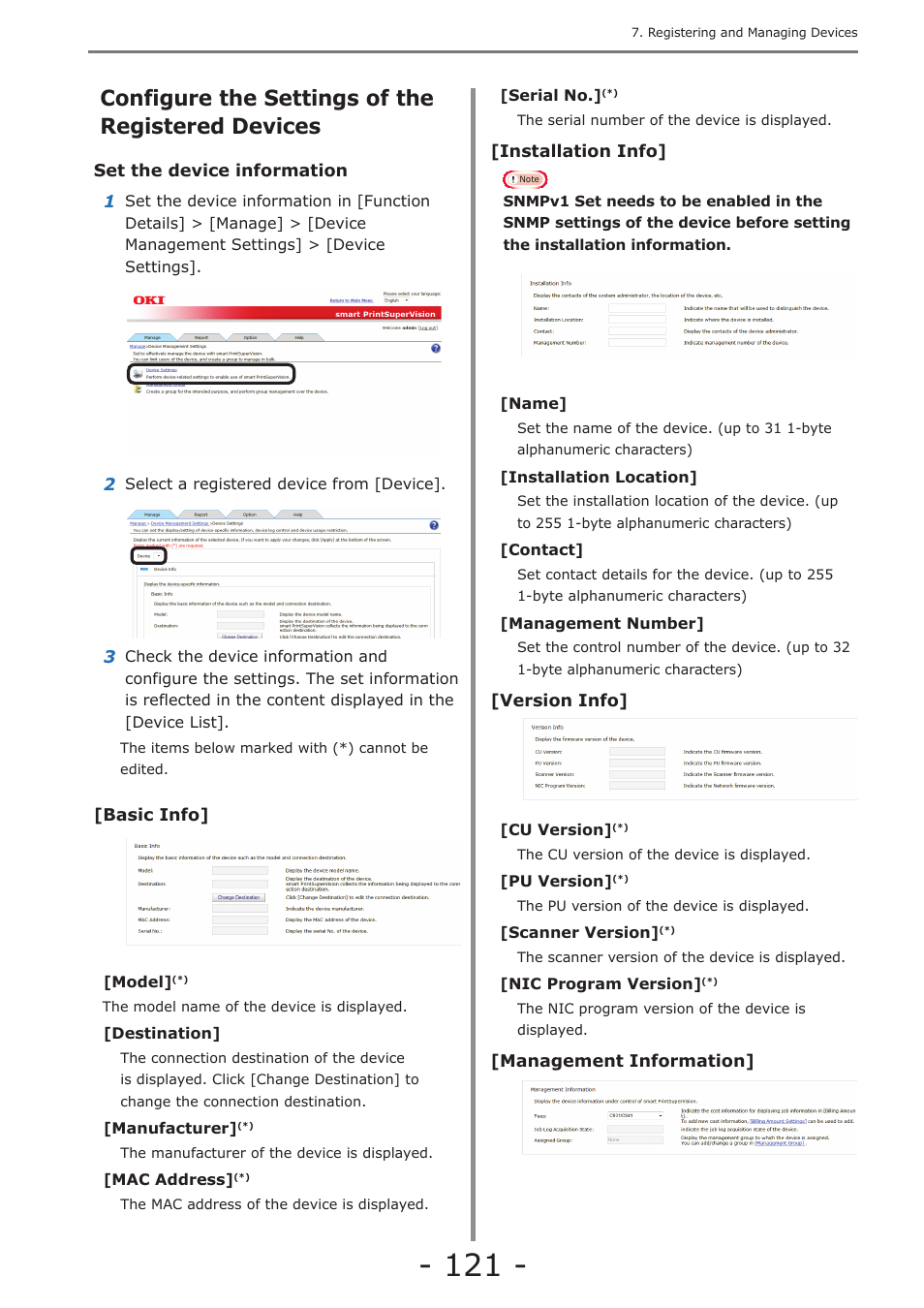 Configure the settings of the registered devices | Oki MC363dn User Manual | Page 121 / 257
