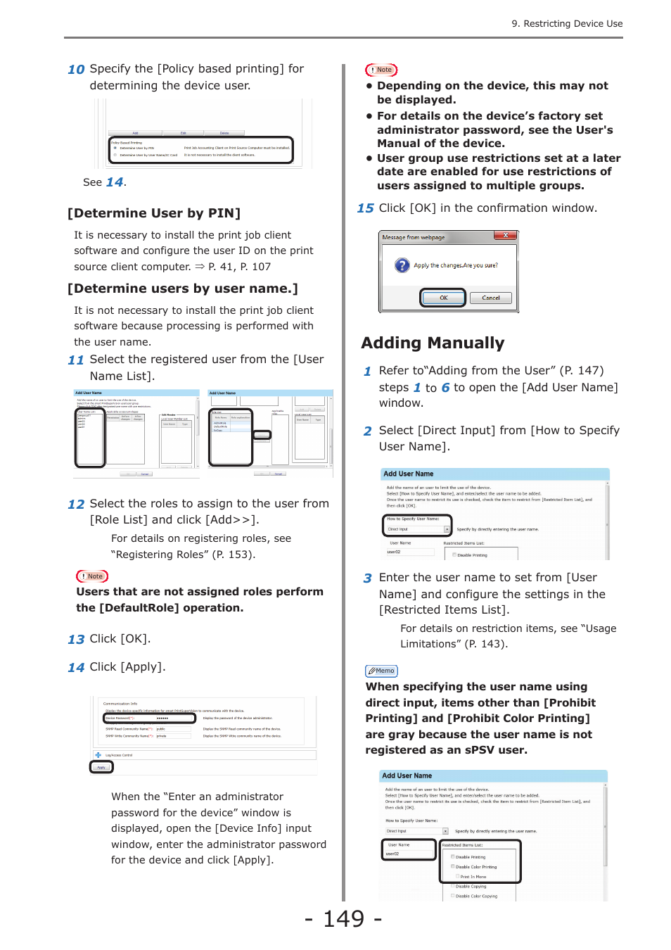 Adding manually, P. 149 | Oki MC363dn User Manual | Page 149 / 257