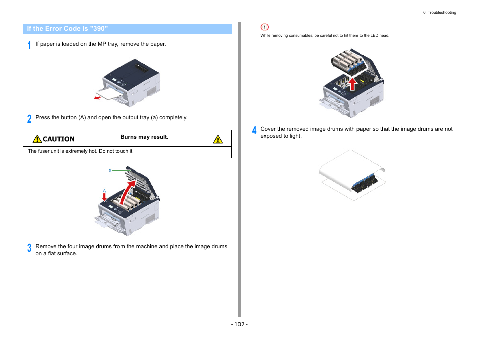 If the error code is "390 | Oki C532dn User Manual | Page 102 / 131