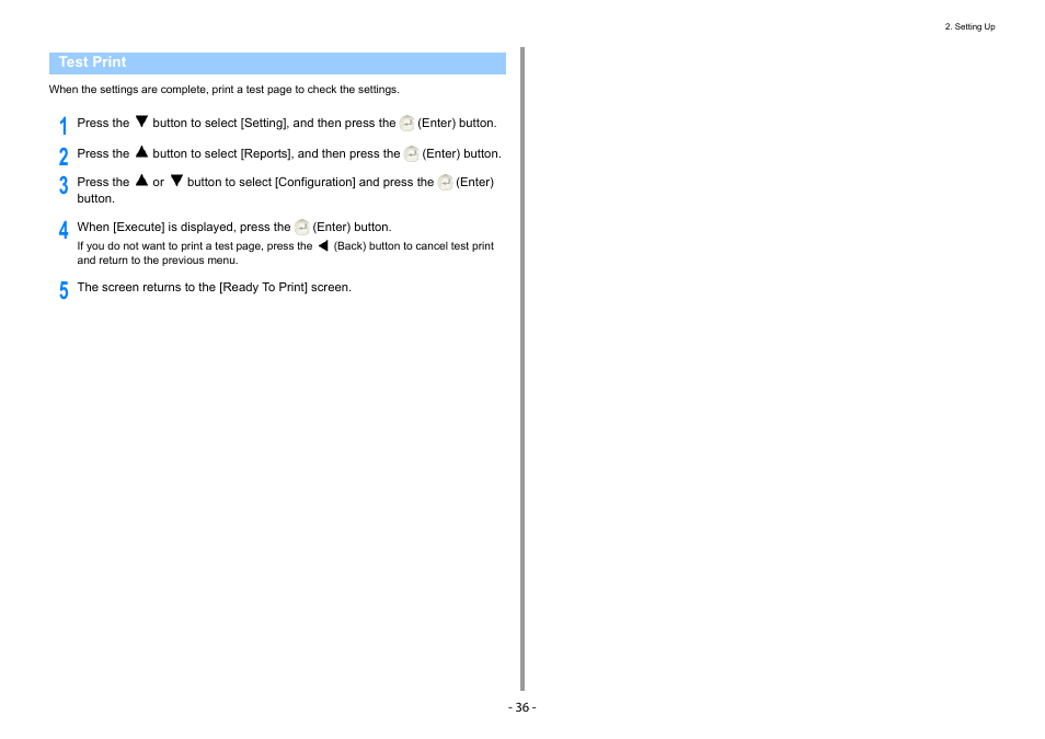 Test print | Oki C532dn User Manual | Page 36 / 131