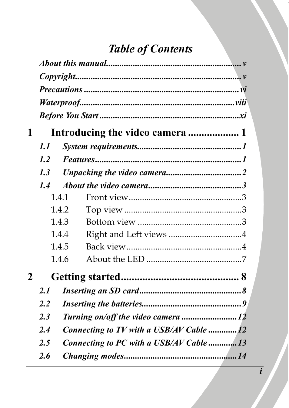 PRAKTICA DPIX5000WP HD-DV Camera User Manual | Page 3 / 78