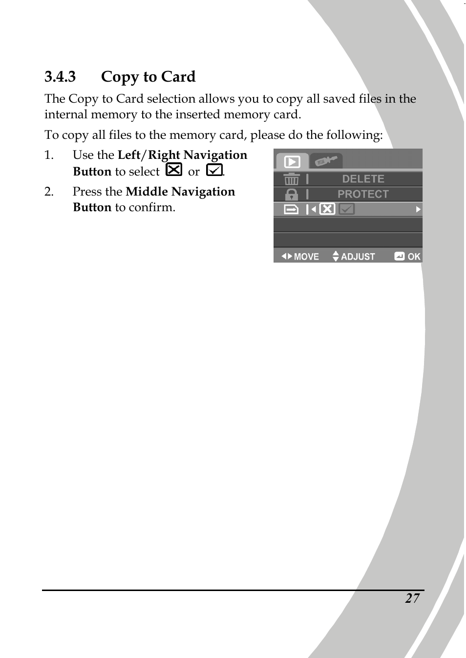 3 copy to card | PRAKTICA DPIX5000WP HD-DV Camera User Manual | Page 41 / 78