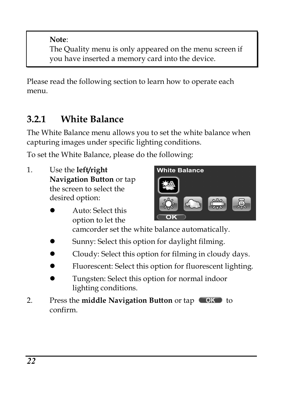 1 white balance | PRAKTICA DVC5.6 User Manual | Page 31 / 65