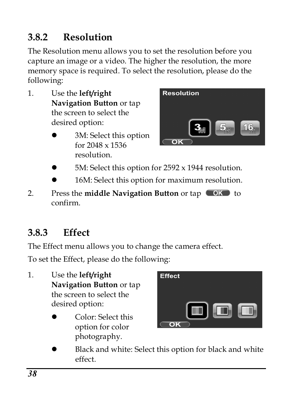 2 resolution, 3 effect | PRAKTICA DVC5.6 User Manual | Page 47 / 65