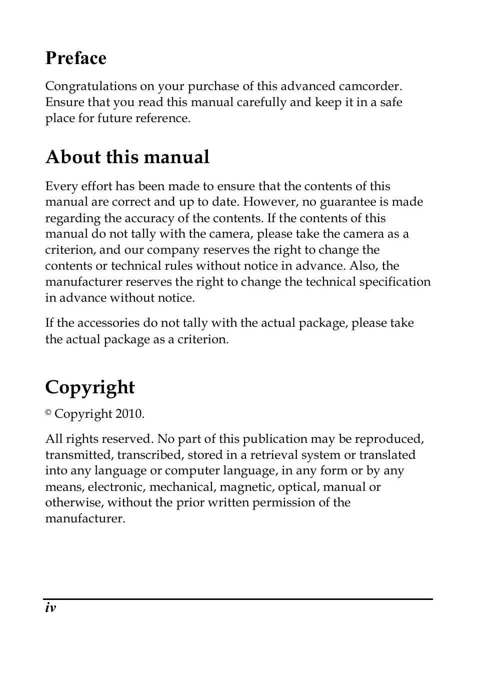 Preface, About this manual, Copyright | PRAKTICA DVC5.6 User Manual | Page 5 / 65