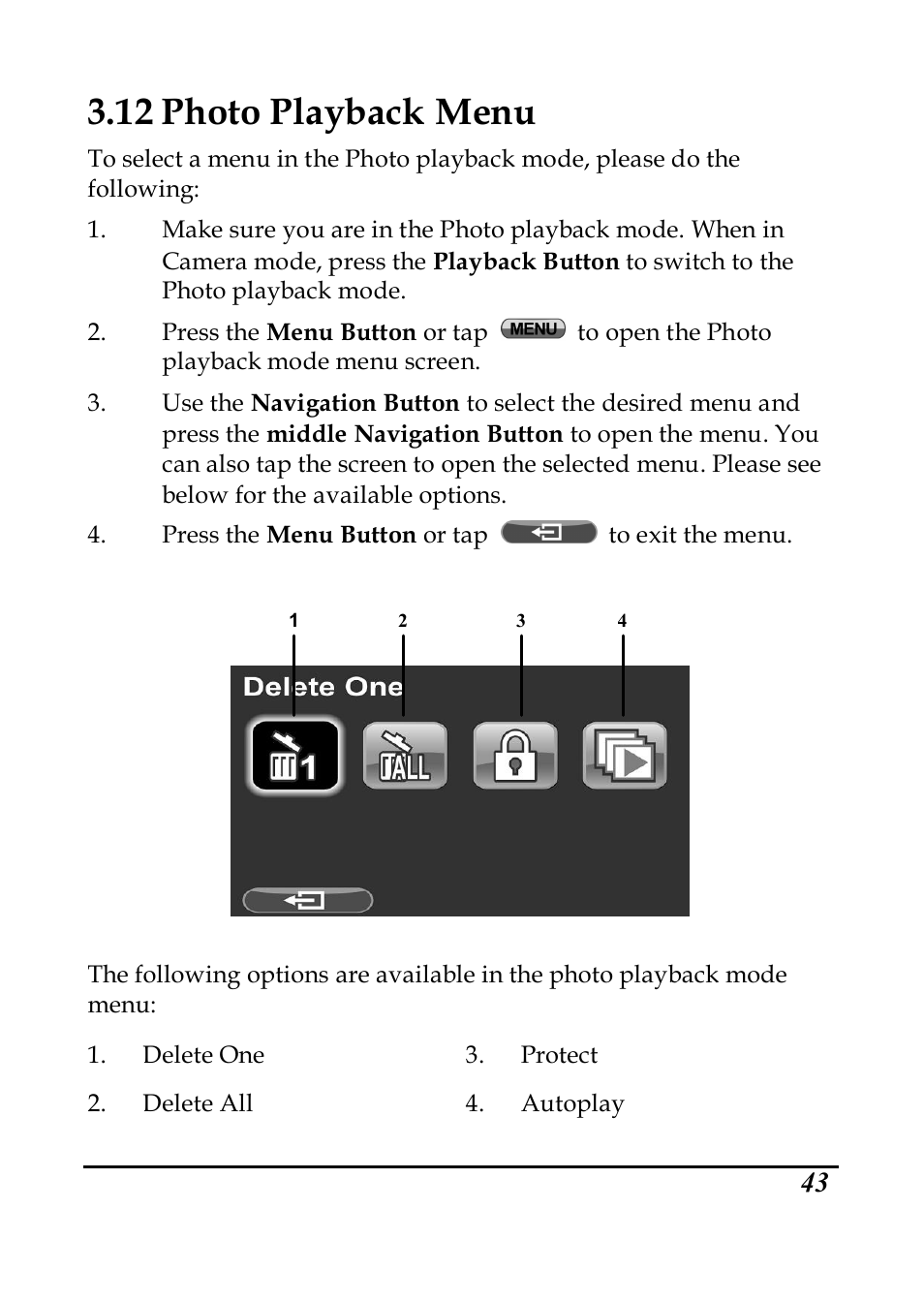 12 photo playback menu | PRAKTICA DVC5.6 User Manual | Page 52 / 65