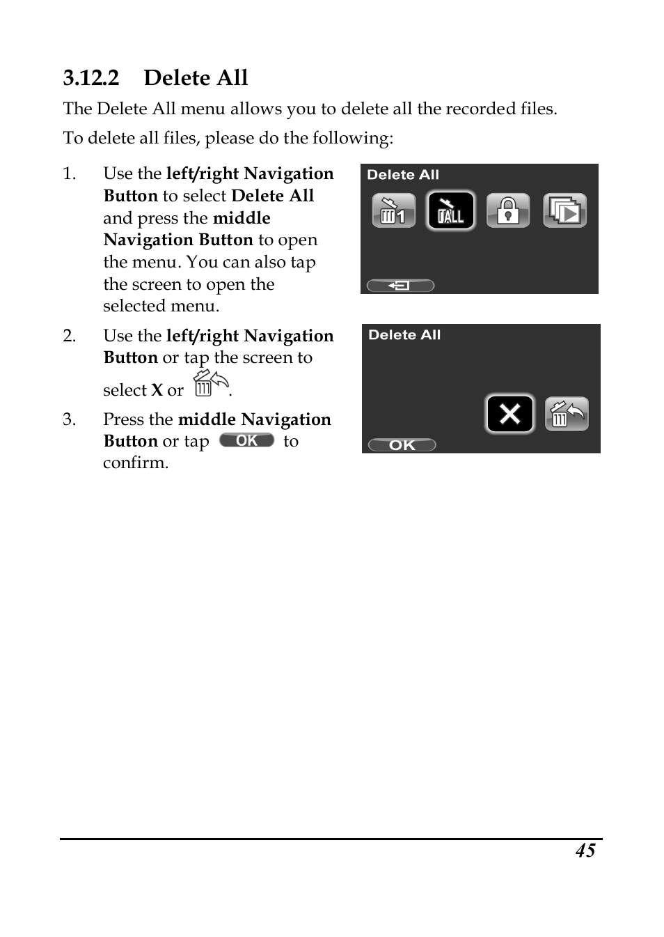 2 delete all | PRAKTICA DVC5.6 User Manual | Page 54 / 65